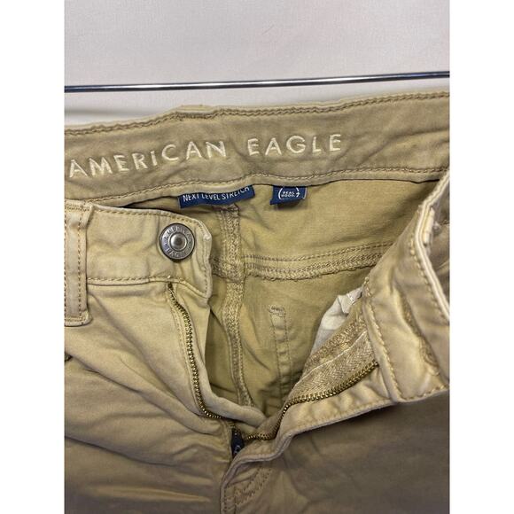 American Eagle-High Wasted Jeggings-Khaki-Womens size 6 Short - Picture 2 of 5